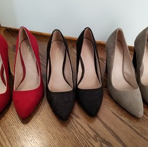 New Aldo 3 pair bundle block suede heels